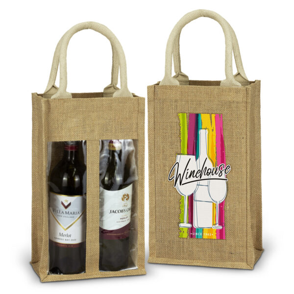 122950 - Serena Jute Double Wine Carrier