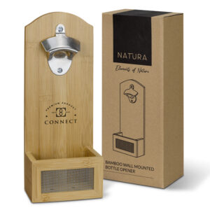 NATURA Bamboo Wall Mounted Bottle Opener - Custom Branded Promotional Products