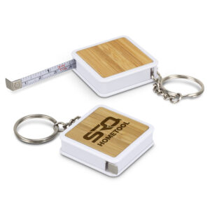 Bamboo Tape Measure Key Ring - Custom Branded Promotional Products