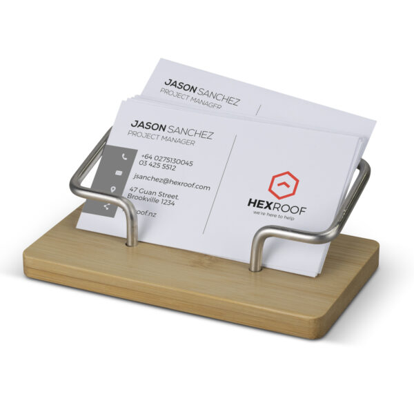 126738 - Bamboo Business Card Stand - Image 3