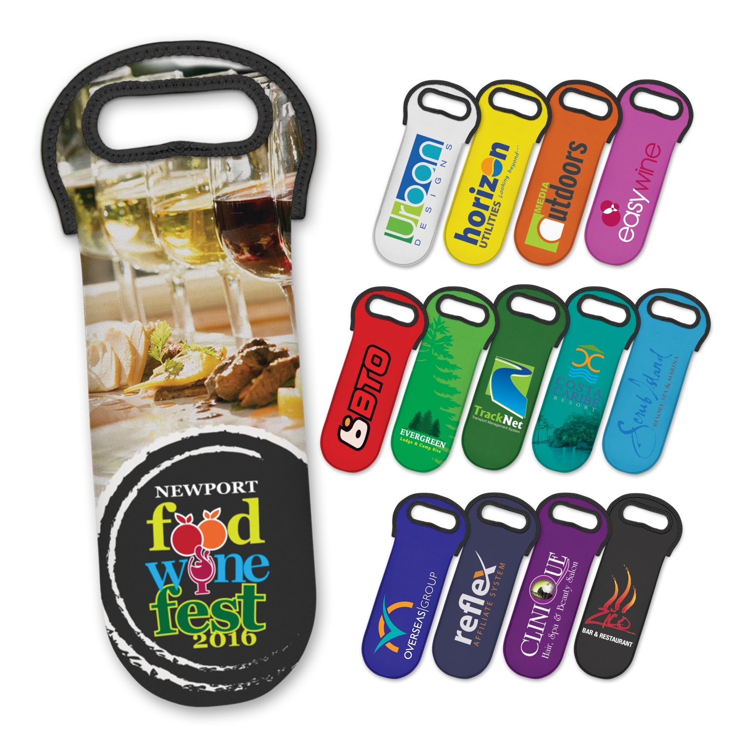 110498 - Neoprene Wine Cooler Bag - Full Colour