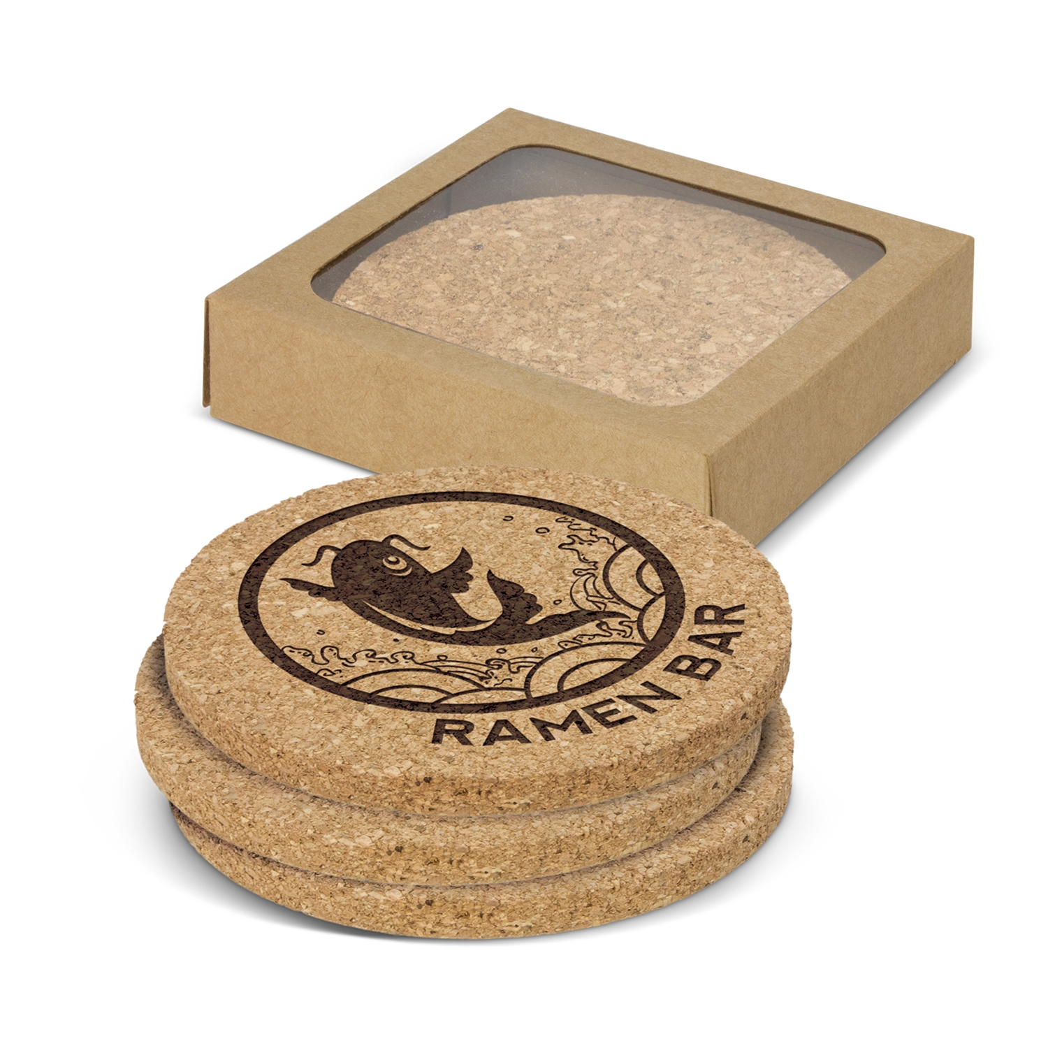 113033 - Oakridge Cork Coaster Round Set of 4