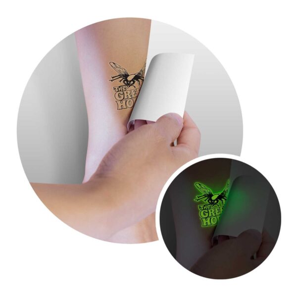 113185 - Temporary Tattoo Glow in the Dark - 51mm x 51mm - Image 2