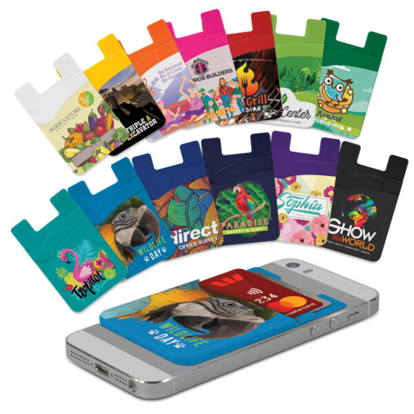 118674 - Dual Silicone Phone Wallet - Full Colour