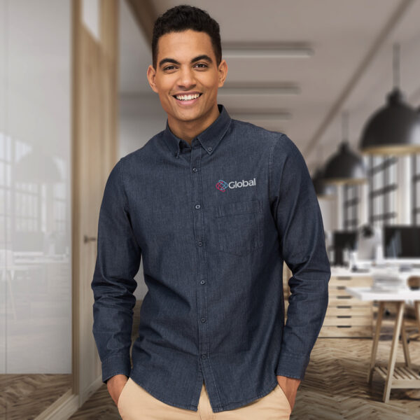 120010 - SOLS Barry Men's Denim Shirt - Image 4