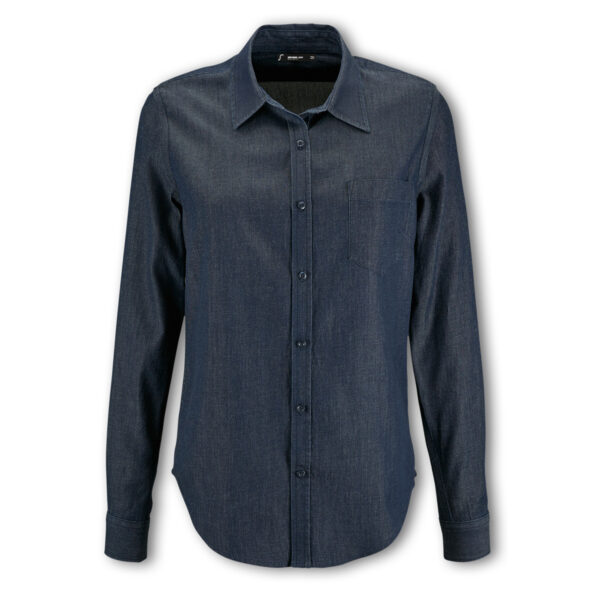120011 - SOLS Barry Women's Denim Shirt - Image 2