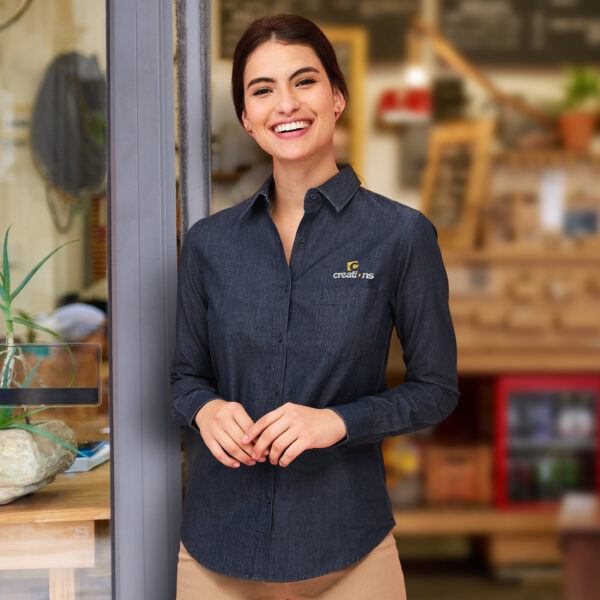 120011 - SOLS Barry Women's Denim Shirt - Image 4