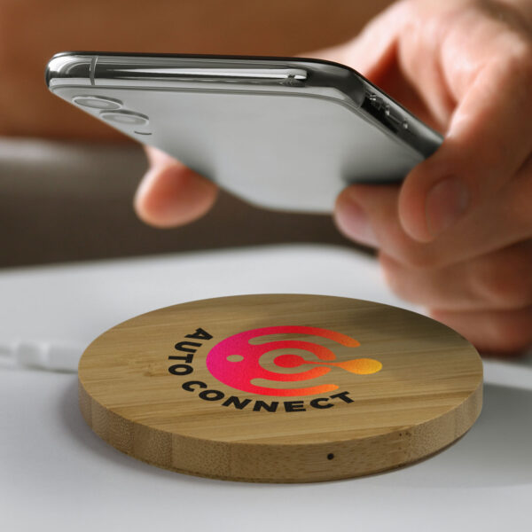 120613 - Vita Bamboo Wireless Charger - Round - Image 2