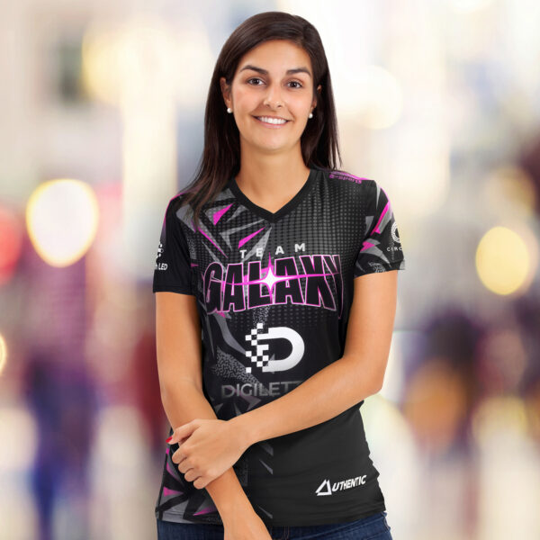 121177 - Custom Womens Sports V-Neck T- Shirt - Image 2