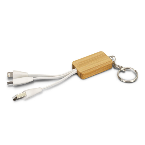 121410 - Bamboo Charging Cable Key Ring - Rectangle - Image 4