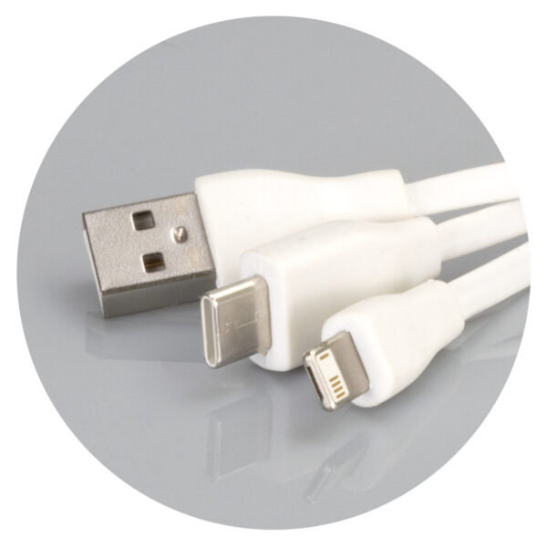 121411 - Bamboo Charging Cable Key Ring - Round - Image 3