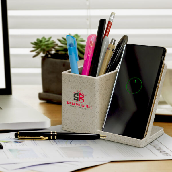 121839 - NATURA Oaken Wireless Charger Desk Caddy - Image 6