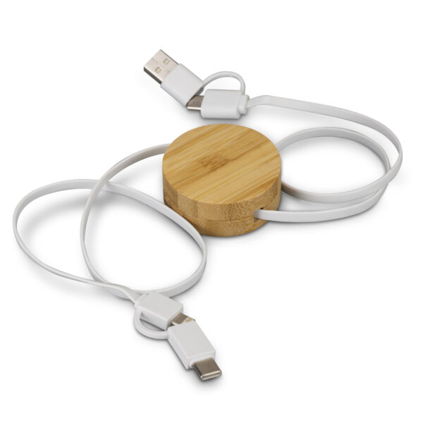 124859 - Bamboo Retractable Charging Cable - Image 3