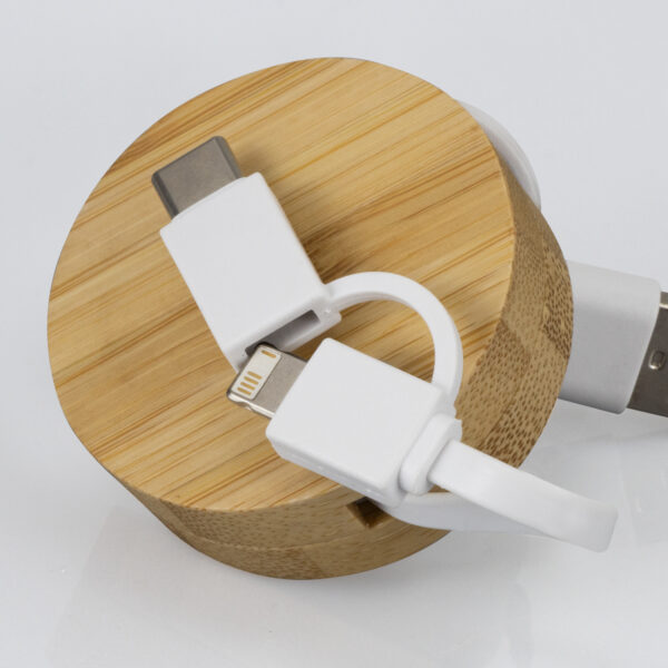 124859 - Bamboo Retractable Charging Cable - Image 4