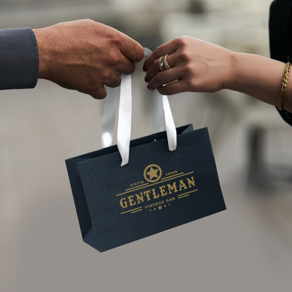125056 - Small Ribbon Handle Paper Bag - Image 4