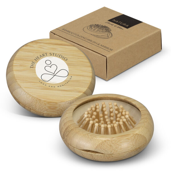 125992 - NATURA Bamboo Brush and Mirror - Image 2