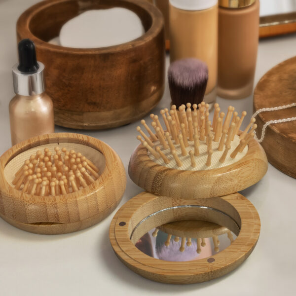 125992 - NATURA Bamboo Brush and Mirror