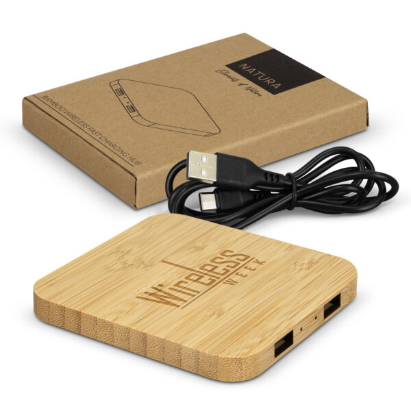 126409 - NATURA Bamboo Wireless Fast Charging Hub