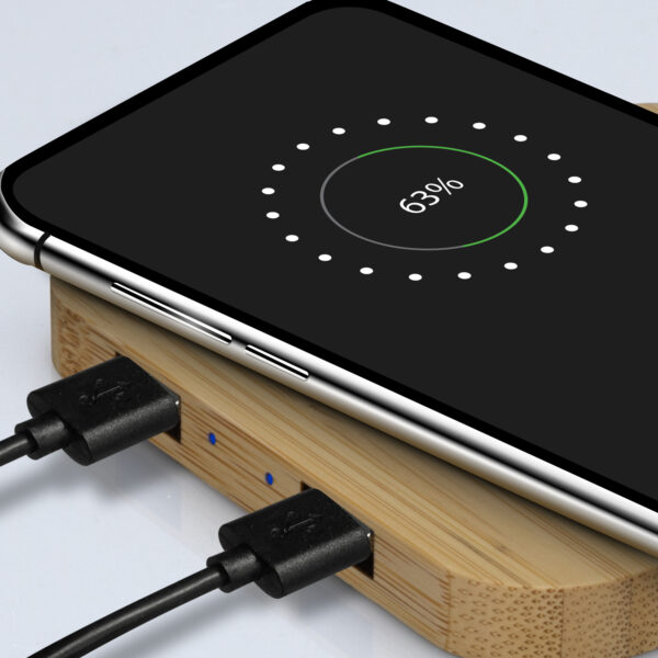 126409 - NATURA Bamboo Wireless Fast Charging Hub - Image 6